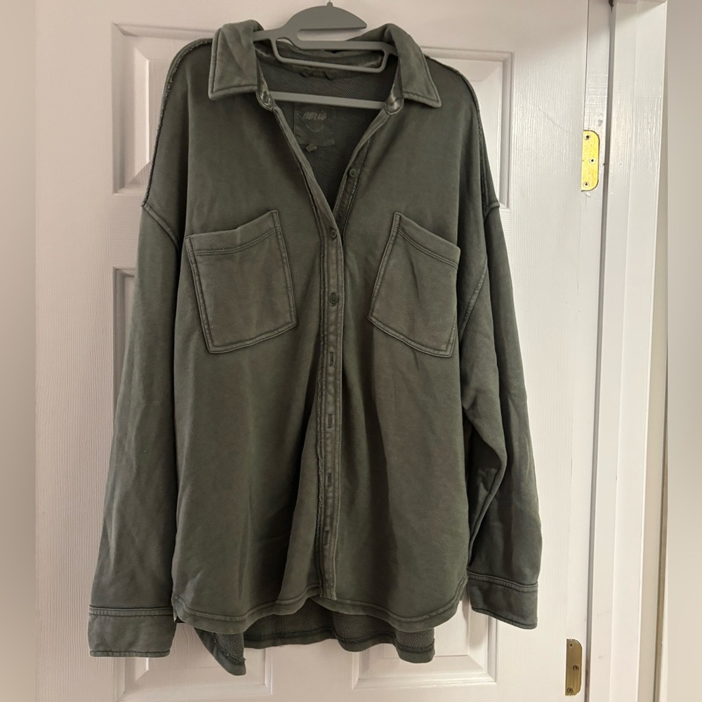 Aerie Olive lumberjane shirt